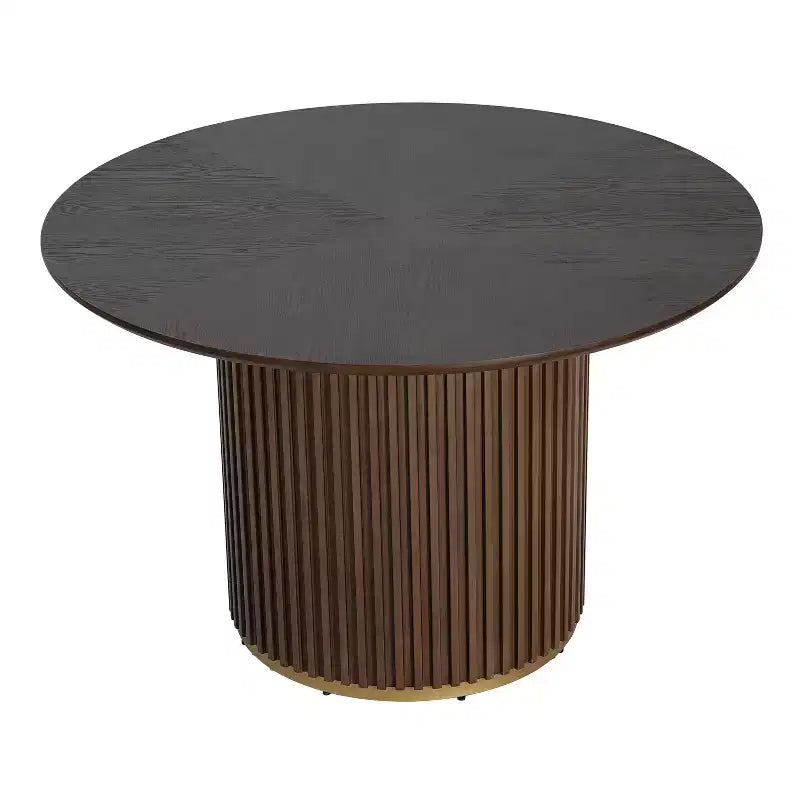 Ensemble de salle à manger rond moderne 5 pièces Christopher Knight Home Shankar avec chaises rembourrées en bois d'hévéa