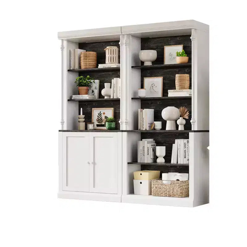 5-Tier Open Bookcase with LED Lights, Tall Roman Column Freestanding Bookshelf, Adjustable Shelves for Home Office and Living Room