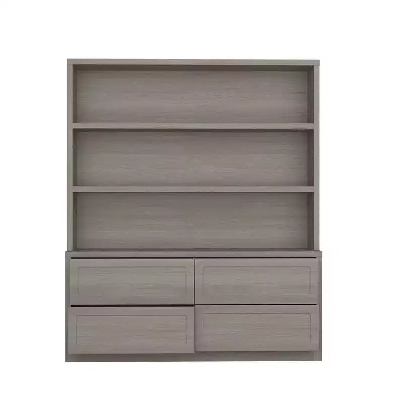 Minimalist Light Gray Kitchen Storage Cabinet,Pantry Organizer,Open Shelves+Drawers for Organized Pantry/ Dining Room