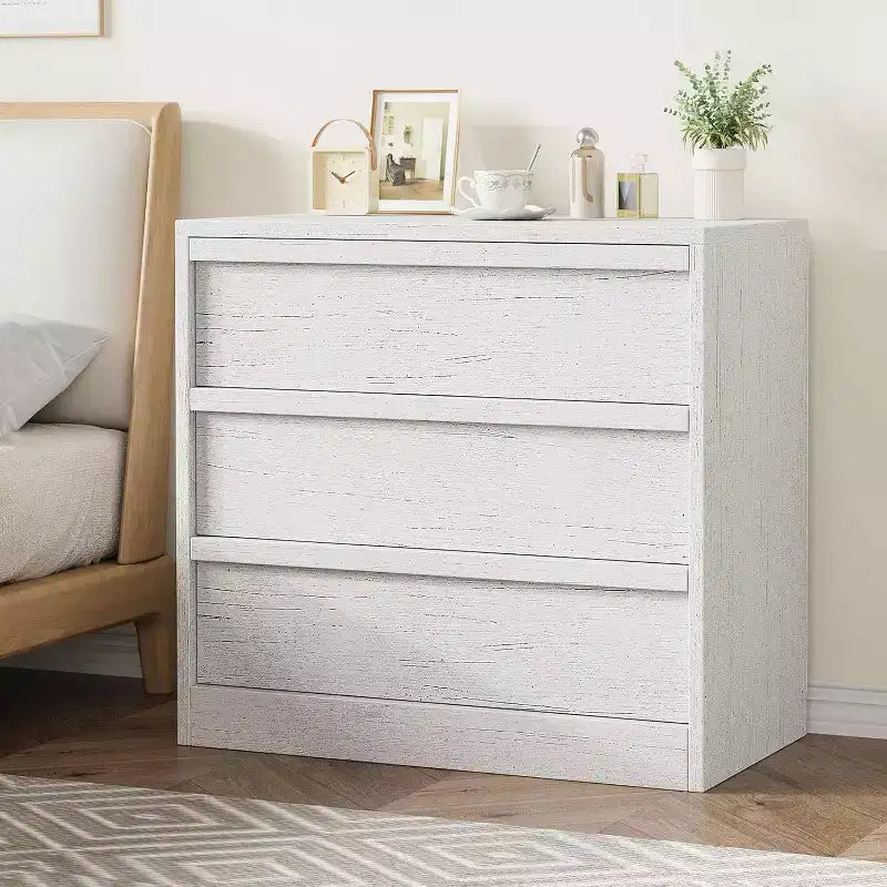 Acekool White Drawer Dresser, Modern Small Chest Organizer, Storage Bedside Table for Bedroom, Living Room, Nursery, Entryway
