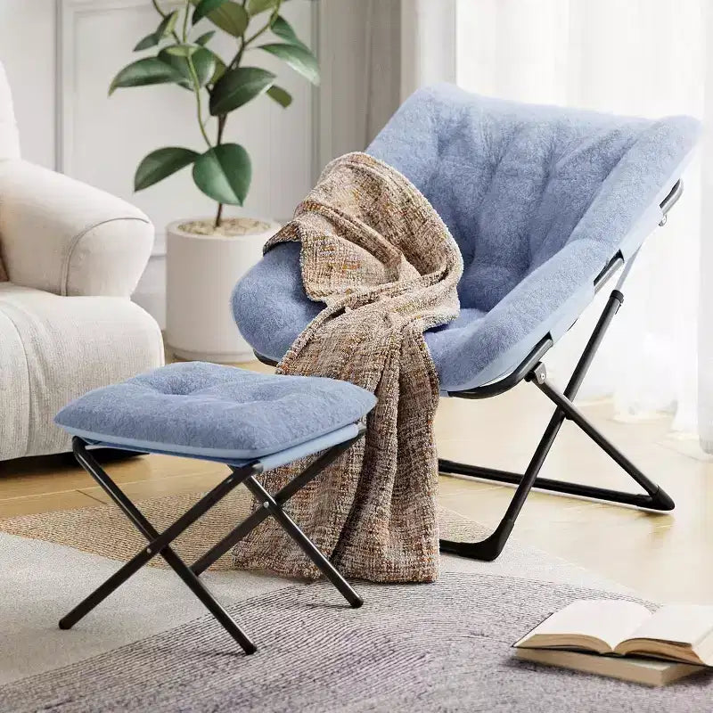 Lazy Sofa Chair with Plush Rabbit Fur Upholstery, Ultra-Comfortable and Cozy Lounge Chair for Living Room, Indoor Relaxing Seat with Soft, for Home