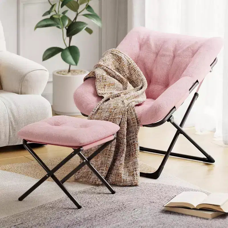 Lazy Sofa Chair with Plush Rabbit Fur Upholstery, Ultra-Comfortable and Cozy Lounge Chair for Living Room, Indoor Relaxing Seat with Soft, for Home