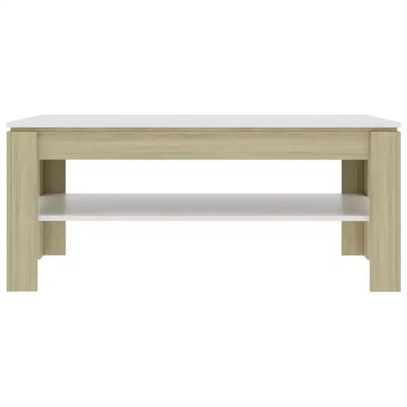 Coffee Table Accent End Side Sofa Table for Living Room Engineered Wood - White and Sonoma Oak