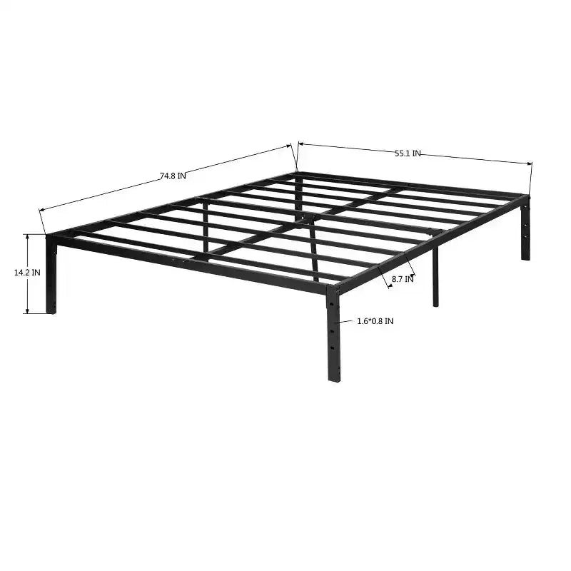 Metal Bed Frame Full Size with LED Lights, Heavy Duty Platform Bed, Under Bed Storage, No Box Spring Needed, Non-Slip Support, Black