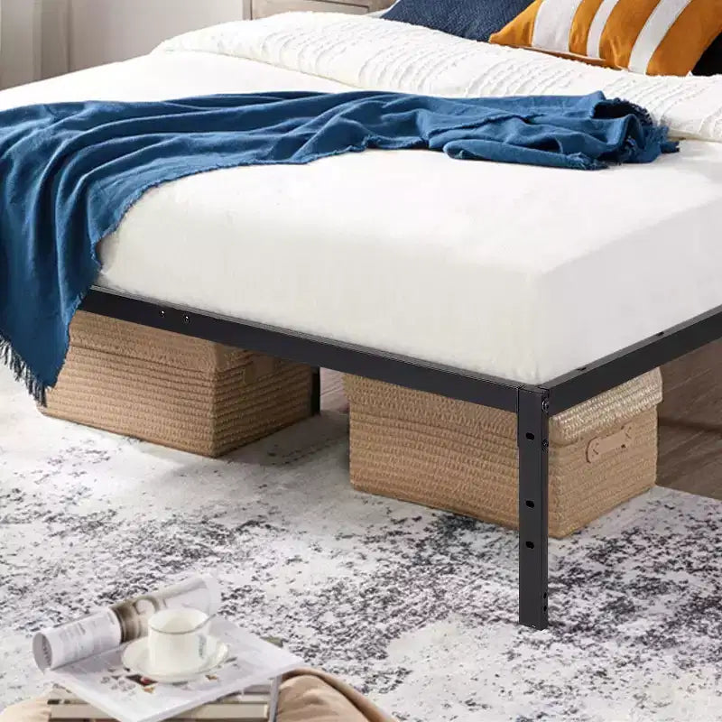 Metal Bed Frame Full Size with LED Lights, Heavy Duty Platform Bed, Under Bed Storage, No Box Spring Needed, Non-Slip Support, Black
