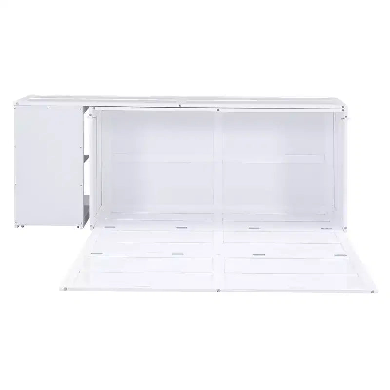 Queen Size Murphy Bed with Rotable Desk, Cabinet Beds Foldable Wall Bed Frame for Guest Room Home Office