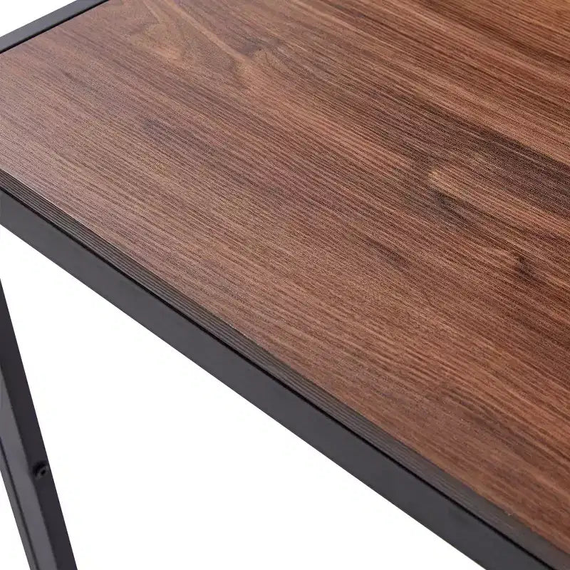 47IN Minimalism Kitchen Table with Wood Grain Veneer, Dining Table with Metal Frame, Dining Room Table for Living Room, Kitchen, Walnut