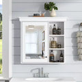 FAMYYT 30 in. W x 28 in. H Rectangular Surface Mount Medicine Cabinet with Mirror, Adjustable Shelves, Soft Closing Hinges