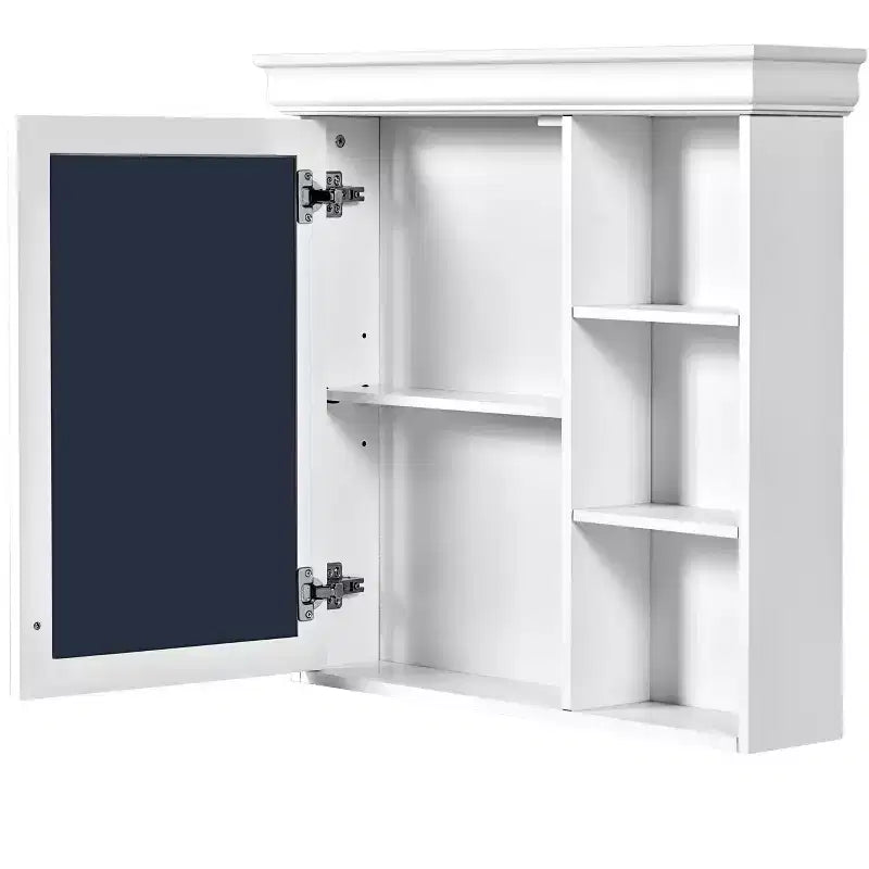 30 in. W x 28 in. H Rectangular Surface Mount Medicine Cabinet with Mirror, Adjustable Shelves, Soft Closing Hinges