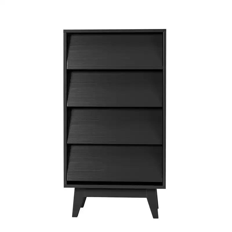 4 drawer tall dresser, modern wooden storage cabinet with spacious drawers
