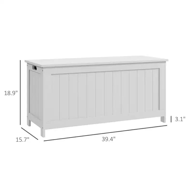 39.4 Storage Trunk w/ 2 Safety Hingesen Storage Bench w/ Side Handles, Storage Chest for Playroom