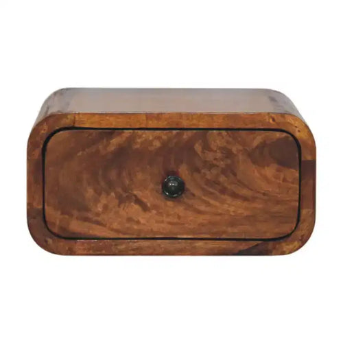 HomeRoots 12 Chestnut Solid Wood One Drawer Floating Nightstand