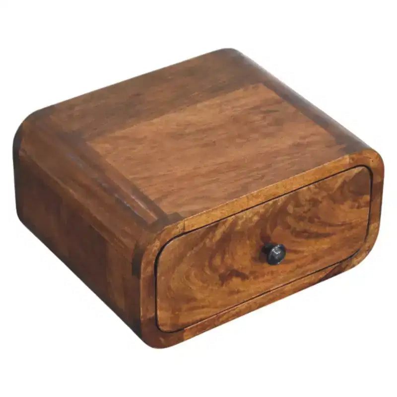 12 Chestnut Solid Wood One Drawer Floating Nightstand