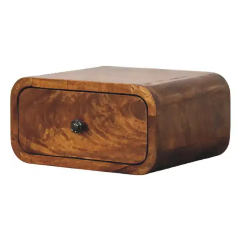 12 Chestnut Solid Wood One Drawer Floating Nightstand