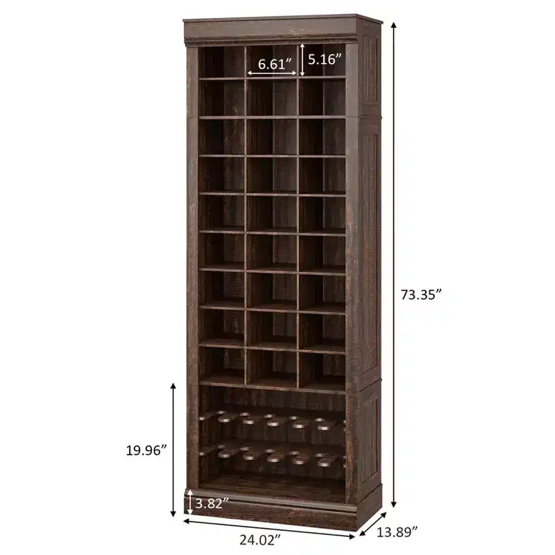 10-Tier Shoe Storage Cabinet Tall Wooden Shoe Rack Freestanding Shoe Storage Unit Ideal for entryways and living rooms