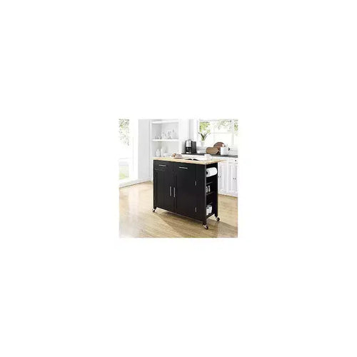 Îlots de cuisine en bois de 94 cm de hauteur avec 2 portes et 2 étagères