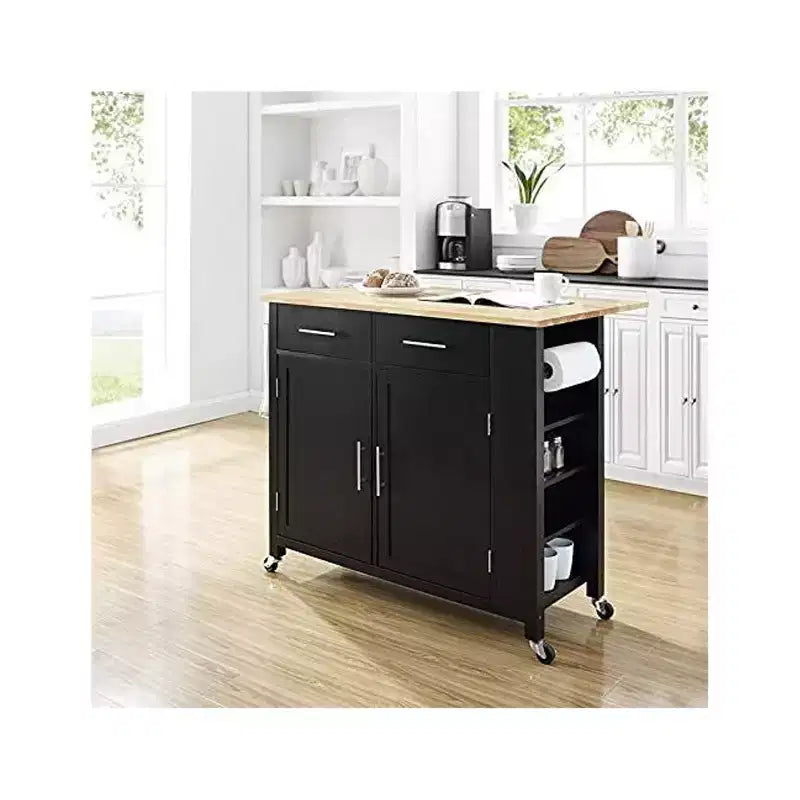 37 in.H Wood Kitchen Islands with 2 Doors and 2 Shelves
