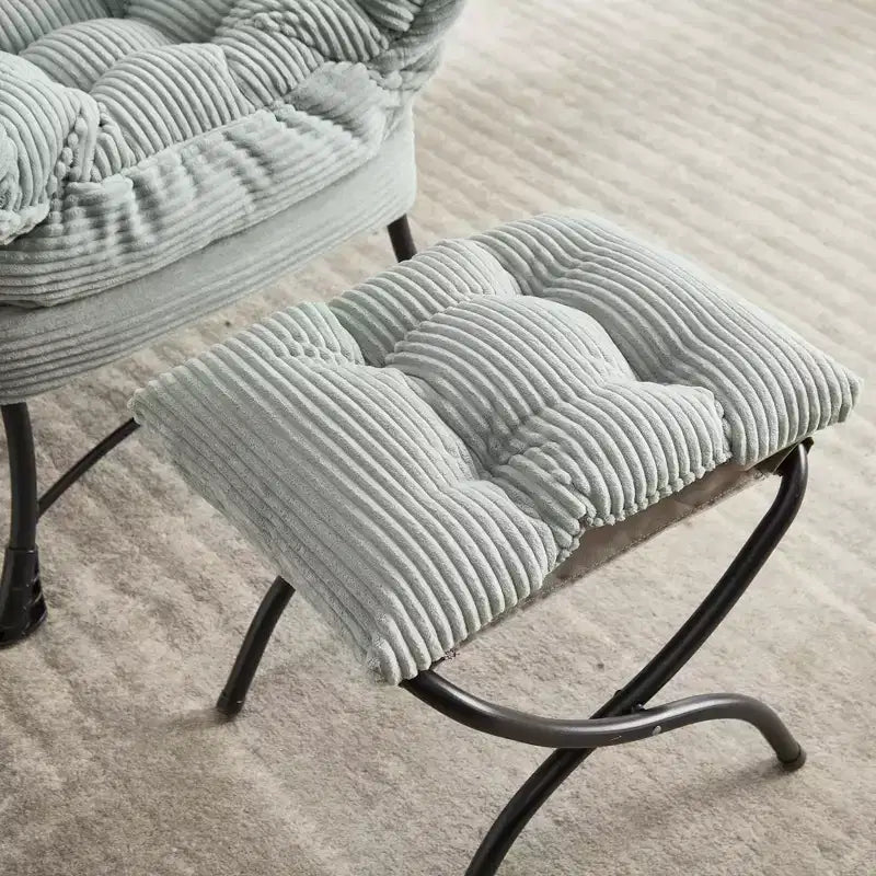 Lazy Chair with Ottoman, Modern Lounge Accent Chair with Armrests and a Side Pocket, Leisure Upholstered Sofa Chair Reading Chair with Footrest
