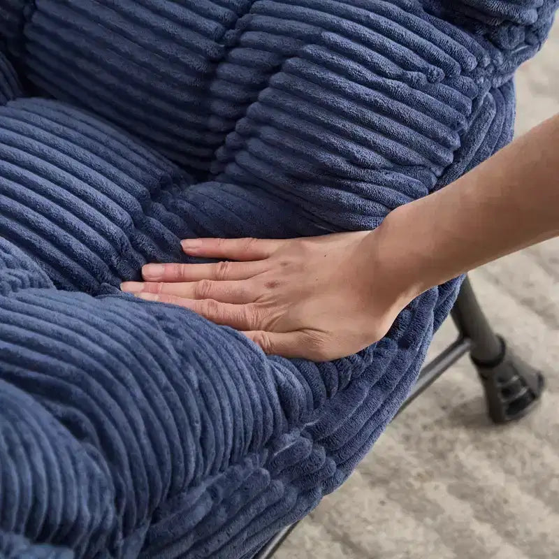 Lazy Chair with Ottoman, Modern Lounge Accent Chair with Armrests and a Side Pocket, Leisure Upholstered Sofa Chair Reading Chair with Footrest