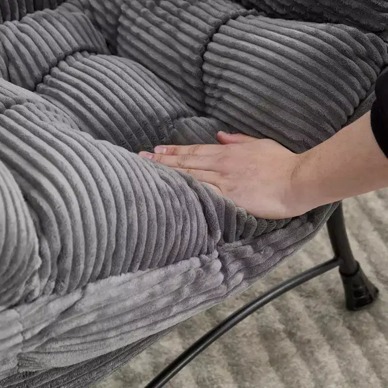 Lazy Chair with Ottoman, Modern Lounge Accent Chair with Armrests and a Side Pocket, Leisure Upholstered Sofa Chair Reading Chair with Footrest