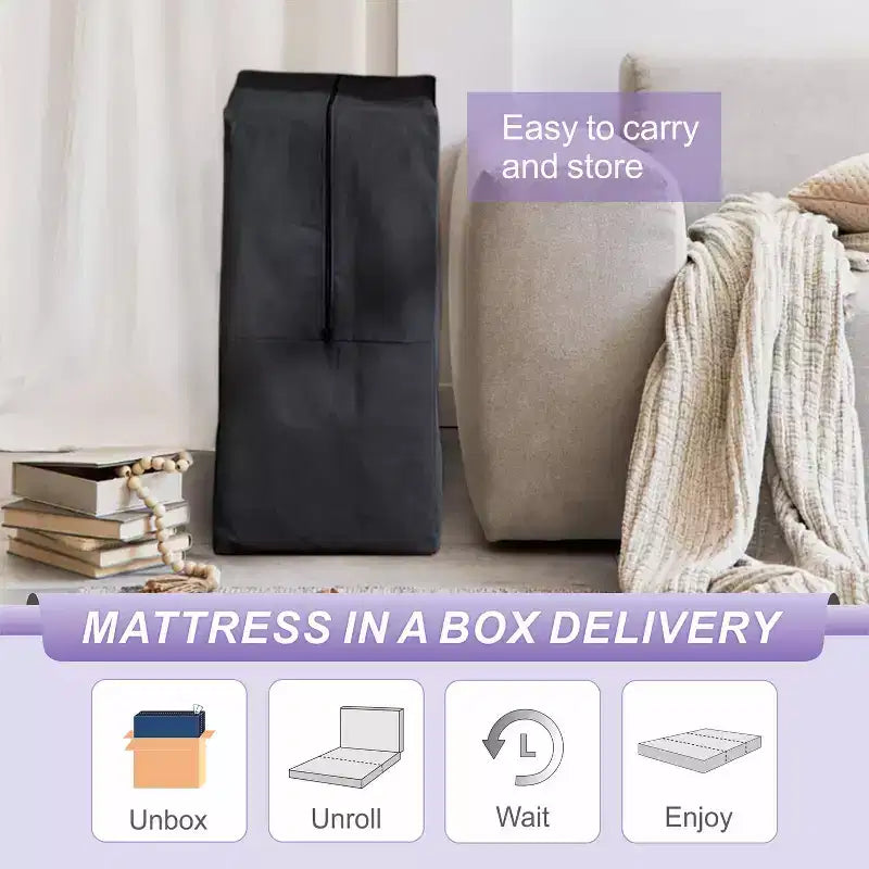 Matelas pliant en mousse à mémoire de forme 3-en-1 | Mousse à double soutien avec housse lavable pour lit d'appoint et lit escamotable