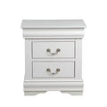 1pc Traditional Classic White Finish 2-Drawers Nightstand Wooden Bedroom Furniture