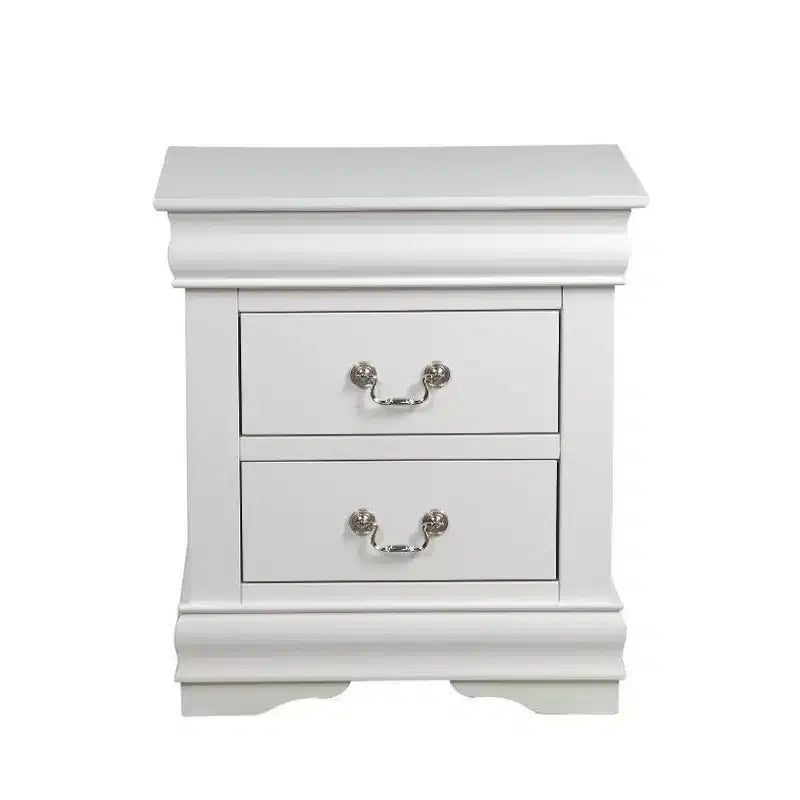 1pc Traditional Classic White Finish 2-Drawers Nightstand Wooden Bedroom Furniture