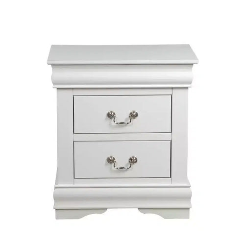 1pc Traditional Classic White Finish 2-Drawers Nightstand Wooden Bedroom Furniture