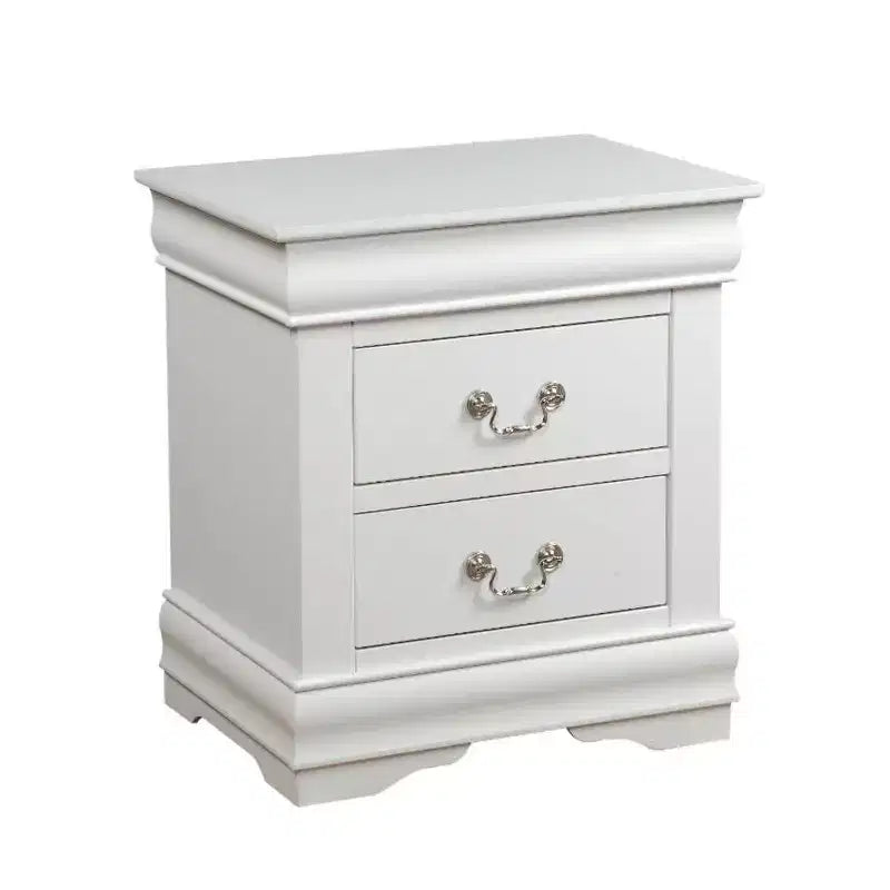 1pc Traditional Classic White Finish 2-Drawers Nightstand Wooden Bedroom Furniture