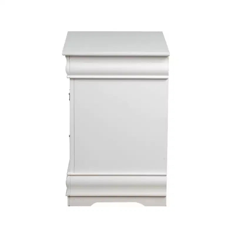 1pc Traditional Classic White Finish 2-Drawers Nightstand Wooden Bedroom Furniture