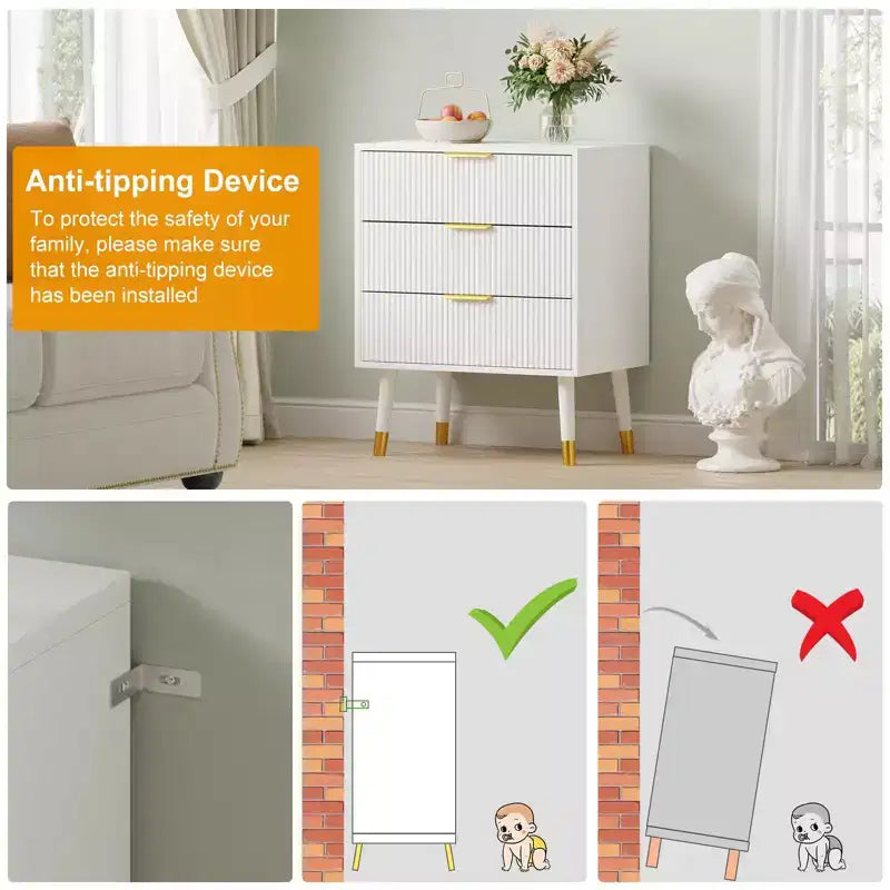 3 Drawer Dresser for Bedroom, Organizer Unit,Modern Closet Dressers Chest of Drawers