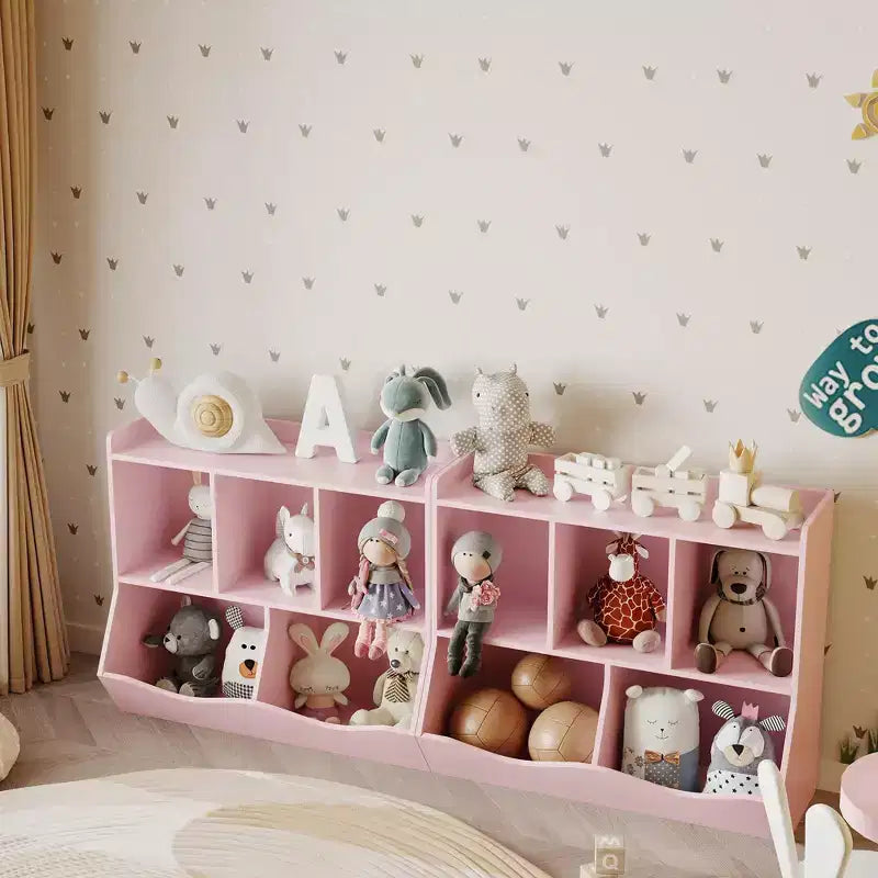 Kids Storage Cabinet, 3-Tier Toddler Wood Bookshlef, Toddler Storage Organizer Cabinet for Kindergarten Nursery Playroom Bedroom Living Room