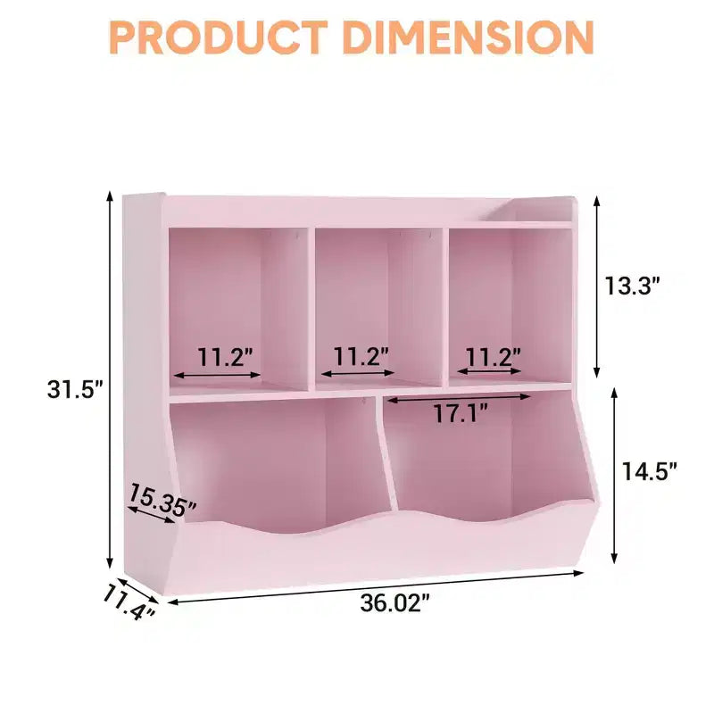Kids Storage Cabinet, 3-Tier Toddler Wood Bookshlef, Toddler Storage Organizer Cabinet for Kindergarten Nursery Playroom Bedroom Living Room