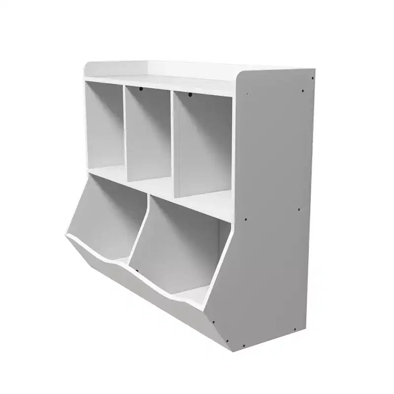 Kids Storage Cabinet, 3-Tier Toddler Wood Bookshlef, Toddler Storage Organizer Cabinet for Kindergarten Nursery Playroom Bedroom Living Room