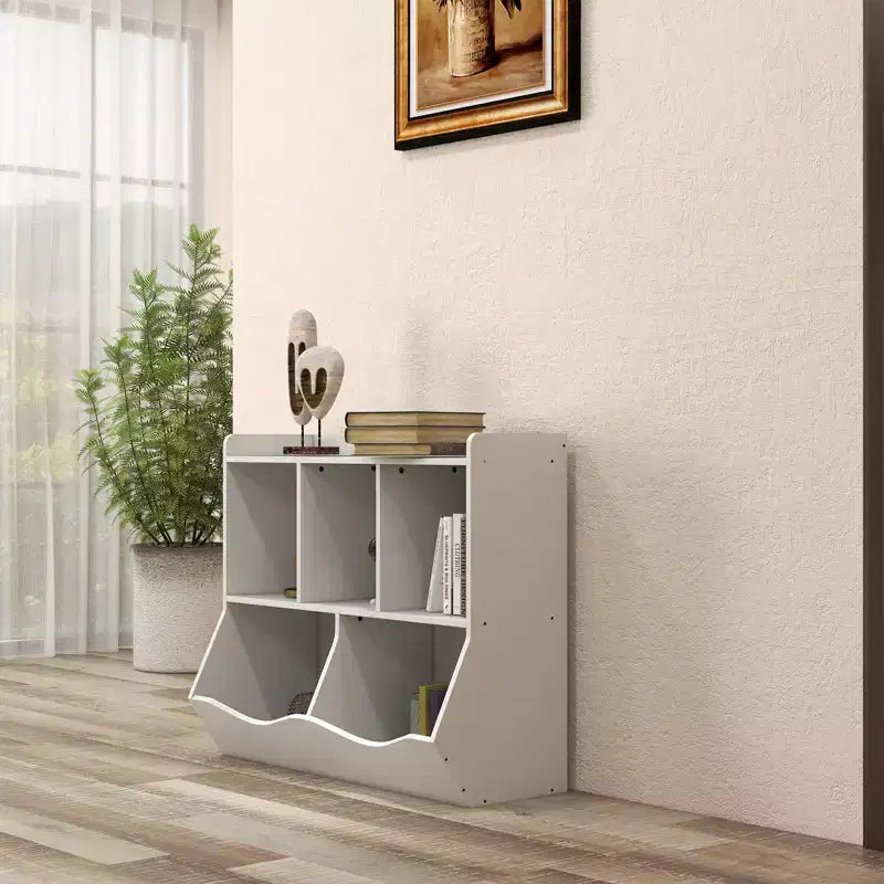 Kids Storage Cabinet, 3-Tier Toddler Wood Bookshlef, Toddler Storage Organizer Cabinet for Kindergarten Nursery Playroom Bedroom Living Room