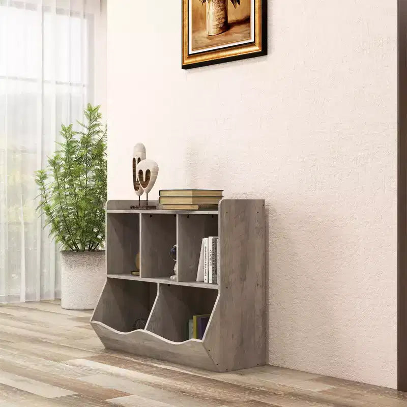 Kids Storage Cabinet, 3-Tier Toddler Wood Bookshlef, Toddler Storage Organizer Cabinet for Kindergarten Nursery Playroom Bedroom Living Room