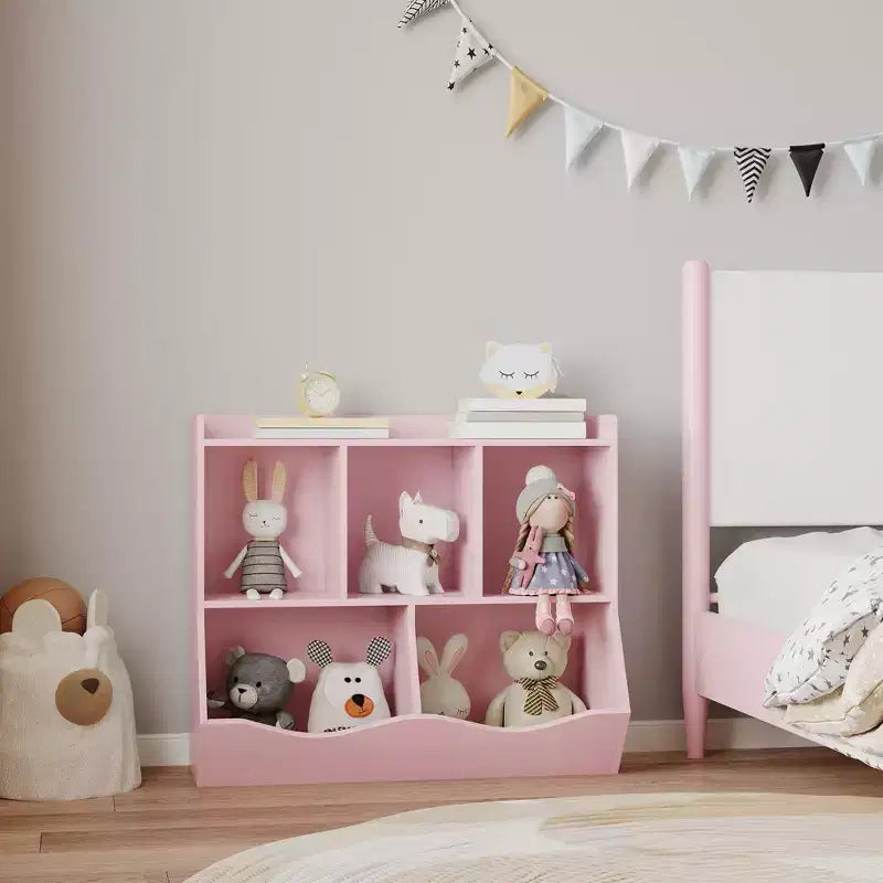 Kids Storage Cabinet, 3-Tier Toddler Wood Bookshlef, Toddler Storage Organizer Cabinet for Kindergarten Nursery Playroom Bedroom Living Room