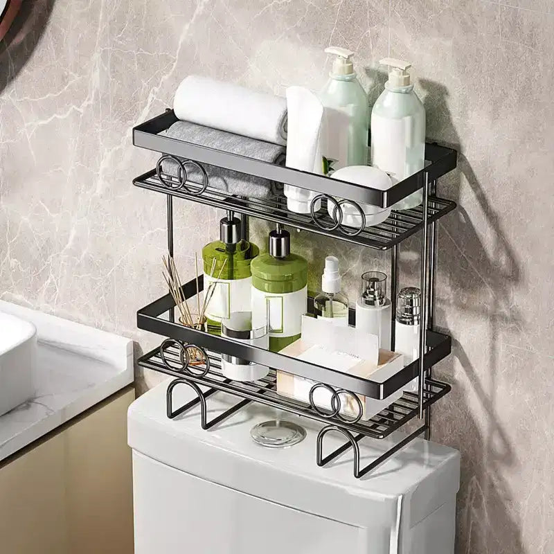 Over The Toilet Storage Multifunctional Over Toilet Bathroom Organizer No Drilling Over Toilet Bathroom Shelf for Space-Saving