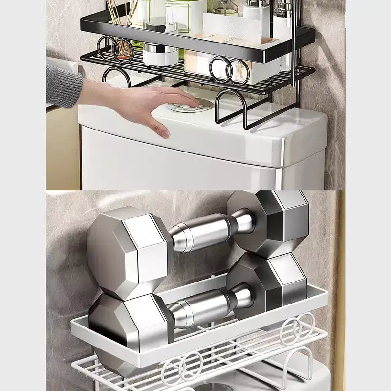 Over The Toilet Storage Multifunctional Over Toilet Bathroom Organizer No Drilling Over Toilet Bathroom Shelf for Space-Saving