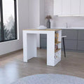 Okak Kitchen Island with Side Storage Shelves, Multifunction Countertop Organizer, Kitchen Island Table for Kitchen, Dining Room, White