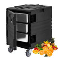 95QT Catering Food Warmers with Swivel Casters, Insulated Food Carrier for 6 Full-Size Pans, Hot Box for Catering, for Camping, Restaurant