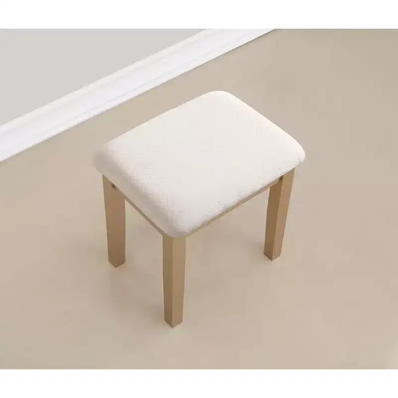 Coiffeuse Vintage avec Miroir Ovale, Coiffeuse Compacte avec 3 Tiroirs et Tabouret Rembourré, Petite Coiffeuse pour Petit Espace