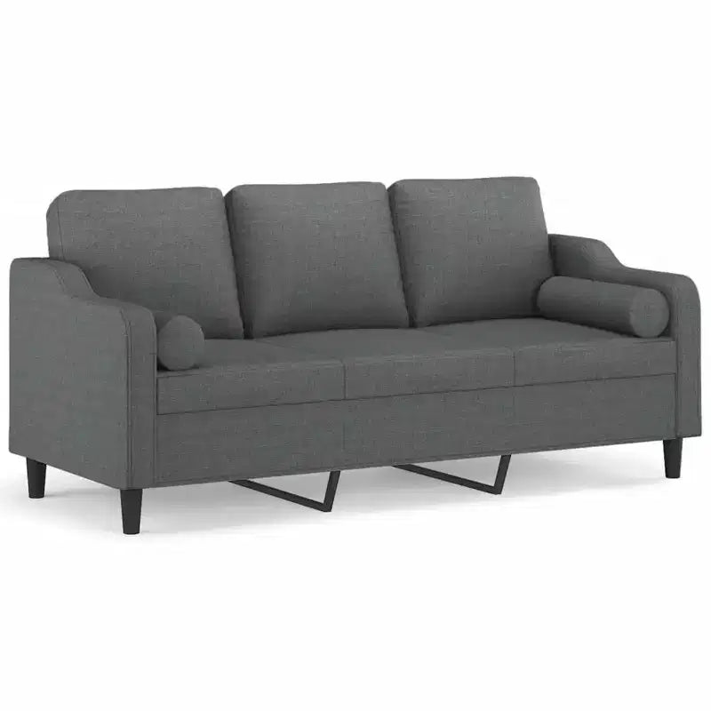 vidaXL 2-Seater Sofa with Throw Pillows Accent Loveseat for Living Room Fabric
