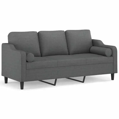 vidaXL 2-Seater Sofa with Throw Pillows Accent Loveseat for Living Room Fabric