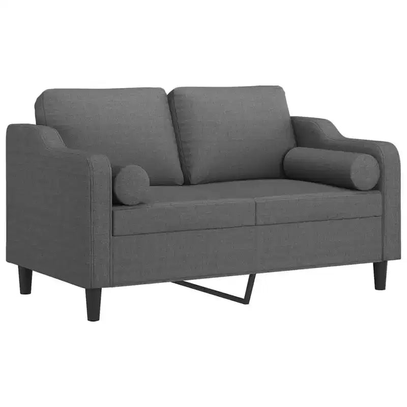 2-Seater Sofa with Throw Pillows Accent Loveseat for Living Room Fabric
