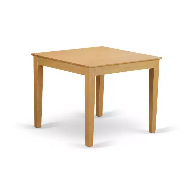 Neo-Classical Dining Set - 5Pc Square Table & Parson Chairs - Oak Leg Linen Fabric - 36 Inch