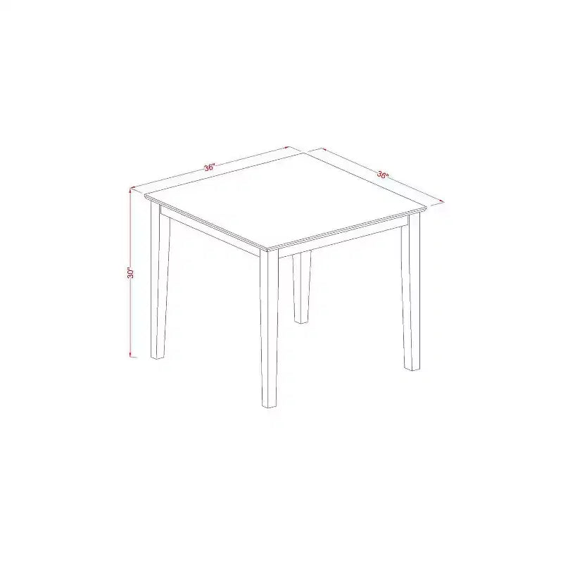 Neo-Classical Dining Set - 5Pc Square Table & Parson Chairs - Oak Leg Linen Fabric - 36 Inch