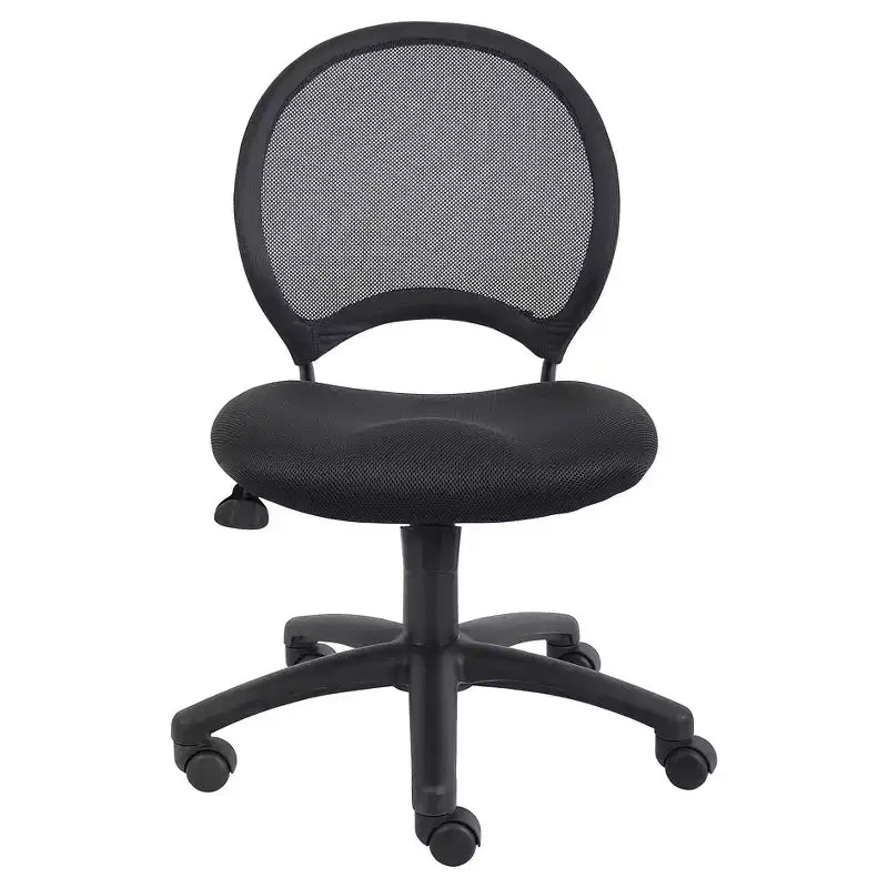 Mesh Chair Black - Boss Office Products: Ergonomic Design, Pneumatic Height Adjustment, Nylon Base