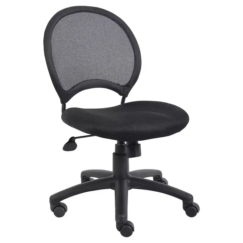 Mesh Chair Black - Boss Office Products: Ergonomic Design, Pneumatic Height Adjustment, Nylon Base