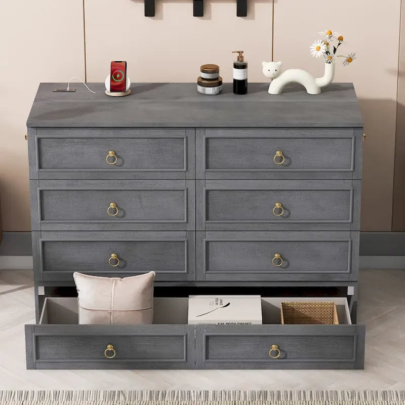 Lit escamotable Queen avec grands tiroirs